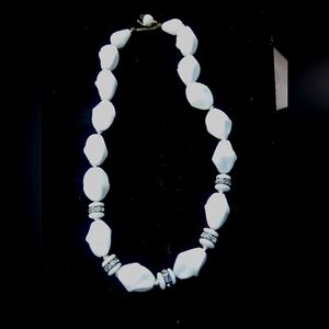 1940's Milk Glass and Crystal Bead Necklace
